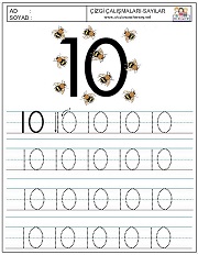 okul öncesi 1 sayısı çizgi çalışması